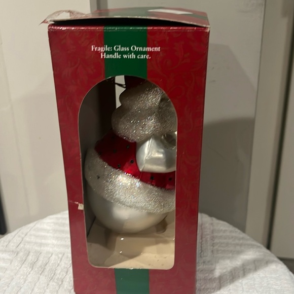 Hand Crafted Glass Christmas Snowman Ornament - Picture 4 of 16